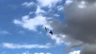 BBMF spitfire and Typhoon flypast at Duxford Battle of Britain airshow 2015