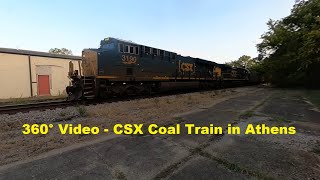 360° VR - CSX Coal Train in Athens with 3190, 7573