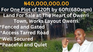 ₦40M ($54,794) Plot of Land For Sale at Works Layout Owerri / Land For Sale in Owerri.