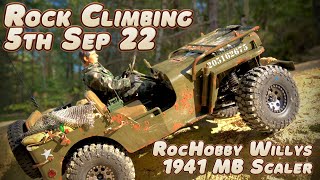 Rock Climbing with my RocHobby 1941 MB Scaler Jeep Willys  1/6