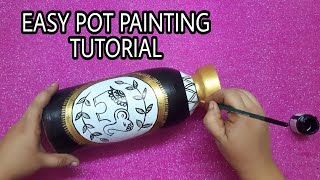 Big Pot Painting Ideas | DIY Pot Painting | Easy Pot Painting Tutorial |Easy Terracotta Pot Painting