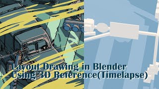 Drawing 2d layout using 3d reference in Blender 2.81(Timelapse)