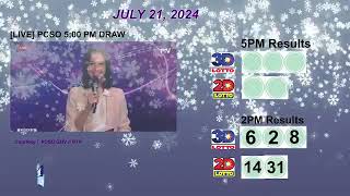 PCSO 5:00 PM DRAW - JULY 21, 2024 LOTTO RESULTS