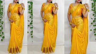 Festival Drape easy n comfortable/Saree draping Elegant styles❤️/How to wear saree new styles Saree