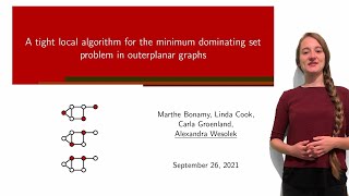 A tight local algorithm for the minimum dominating set problem in outerplanar graphs