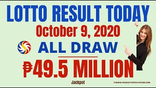 PCSO Lotto Result Today October 09, 2020