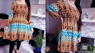 tunic dress cutting and stitching step by step