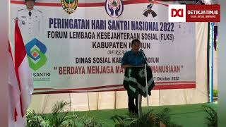 Bupati Madiun Hadiri Giat Hari santri Nasional Di FLKS Bersama Dinas Sosial Kabupaten Madiun.