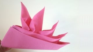 Servietten falten Anleitung: Schiffchen - Origami mit Servietten