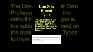 User Sets Their Record Types #shorts #salesforce #admin