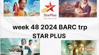 week 48 2024 star plus BARC full trp