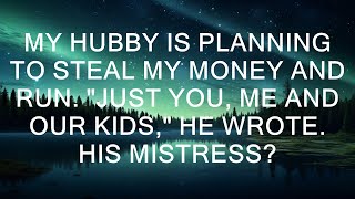 My Hubby Is Planning To Steal My Money And Run. "Just You, Me And Our Kids," He Wrote. His Mistres