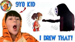 9yo Autistic Savant Draws - No Face | Spirited Away