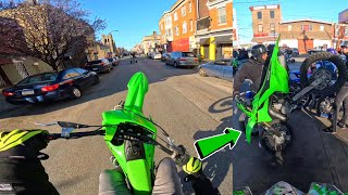 2022 KX 112 WHEELIES & MIXING GAS AT GAS STATION!!