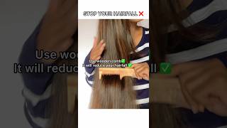 Use wooden comb for healthy hair✅ #hairvlog #hairfall #howtostophairfall #exploreshorts