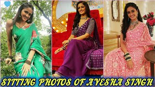 Elegant Sitting Photos Of Ayesha Singh 💙💜