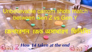 Unbelievable carrom shot match between Gen Z vs Gen Y |#carrom #games #fyp #viralvideo