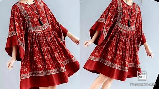 new short dress/kurti design cutting and stitching