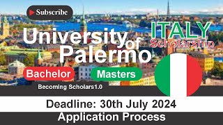 University of Palermo Scholarship in Italy without IELTS 2024 | Application Guide