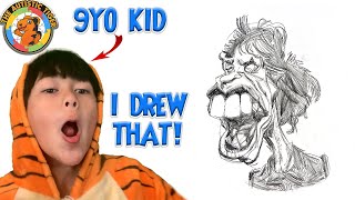 9 Year Old Autistic Savant Draws - Mick Jagger