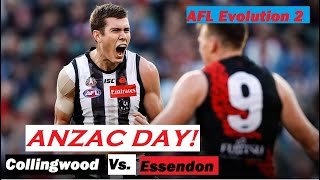 ANZAC DAY THRILLER!! Collingwood Vs. Essendon - INSANE Final Moments! (AFL Evolution 2)