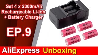 AliExpress Unboxing EP.9 Set 4 x 2300mAh Rechargeable Li-ion Battery Charger