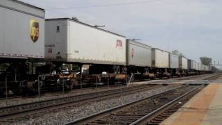 BNSF 8282 Flies Through Downers Grove IL.