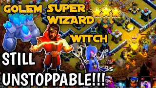 TH14 GOLEM+SUPER WIZARD+WITCH ATTACK STRATEGY! | STILL UNSTOPPABLE 2021 | CLAN WAR | Clash of Clans