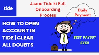 Tide Account Opening |  टाइड अकाउंट ओपन करना सीखें | Full Onboarding Process | With all doubts