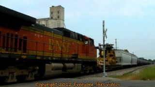 BNSF 6610 almost hits an Oncor truck in Sherman, Tx. 04/29/2012 ©