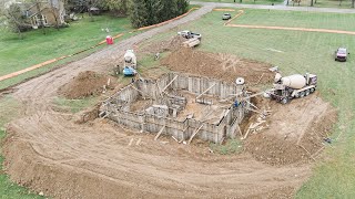 106 Yards Of Concrete POURED! Basement Walls GOING IN!