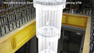 5m LED Bespoke Custom Made to measure crystal chandelier by First Class Lighting Ltd