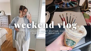 weekend vlog ~ home updates, reset routine, coffee run, paint & prosecco