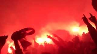 Śląsk - Legia 02.05.2013 oprawa widziana z młyna.