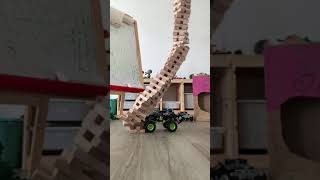 LEGO Monster Truck vs. Jenga Blocks Demolition Reverse  #jenga #monstertruck #lego #monsterjam