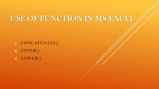 EXCEL FUNCTION (SET4)