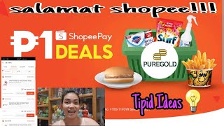 SHOPEE PISO DEALS |SHOPEE SHARE TREATS| JOLLIBEE, MACDO, GROCERY AND ETC. FOR ONLY 1 PESO?!!!|