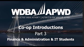 WDBA Co-op Introductions - Finance & Administration & IT students