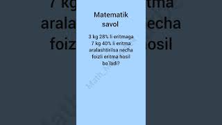 Matematik savol || Siz buni topa olasizmi?