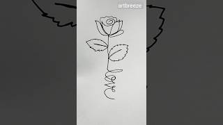 how to draw a rose flower in one line #linesketch #lineart #shortfeed