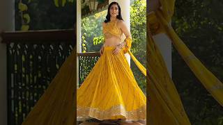 Yellow colour lehenga for Haldi Function 💗 Lehenga Choli Designs 2023 💗 #shorts #trending