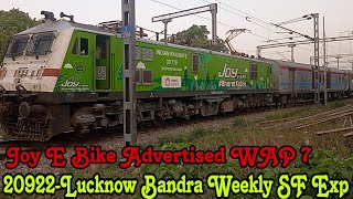 Joy E Bike Advertised WAP 7 20922 Lucknow Bandra Weekly SF Express Departure Lucknow Outer