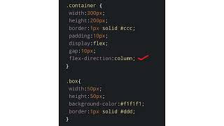 CSS flex-direction property (column)