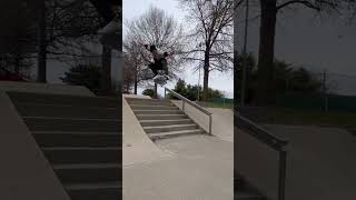 Textbook kickflip down the 8