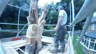 Day 4 - Time lapse - Carving a Cherry Tree with birds and animals