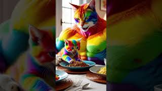 Cute rainbow family 😍🤩🌈 #cat #cute #animals #animallover #catlover #cartoon #kitten