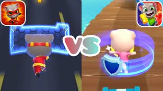 Talking Tom Hero Dash VS Time Rush - Hero Tom VS Angela Running Gameplay