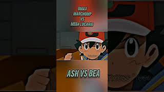 Mega lucario vs gmax marchomp|| ash vs bea battle||#youtubeshorts #shortsfeed #short #shorts