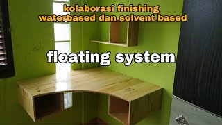 Membuat meja belajar sudut , meja kerja sudut , floating system , french cleat system , corner desk