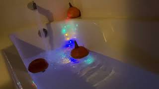 Bathtub Filling ASMR // Floating Pumpkins and Underwater Lights 3 Hour Loop